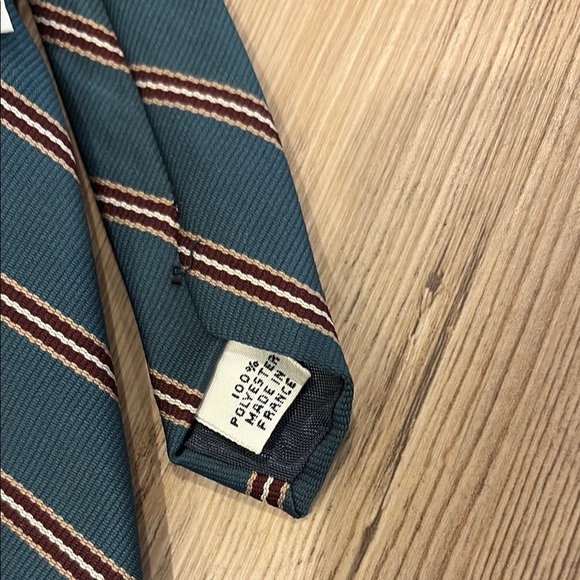 Hardy Amies Teal Striped Tie - Picture 3 of 6